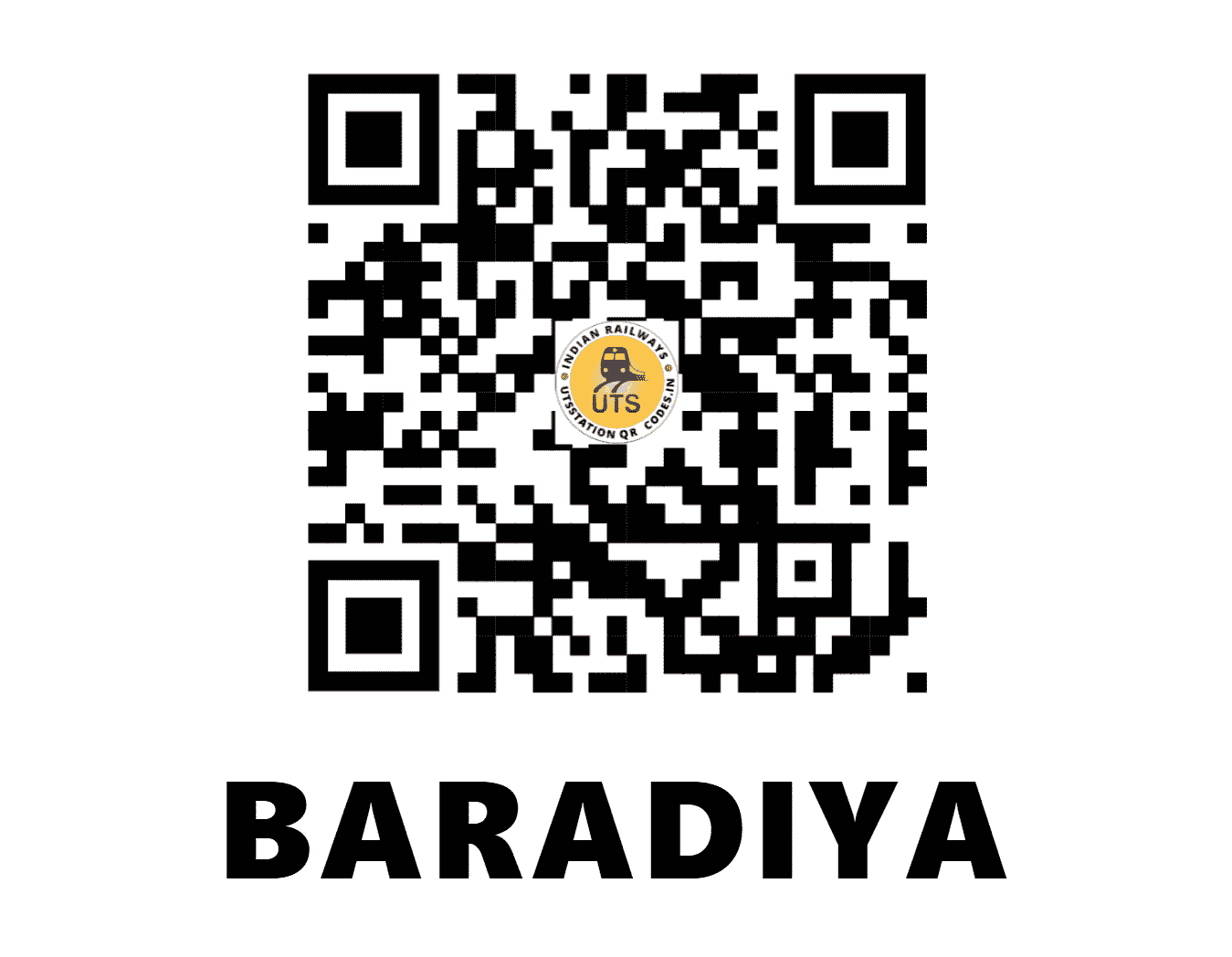 UTS QR Code for BARADIYA - BRDA - WR (GUJARAT)