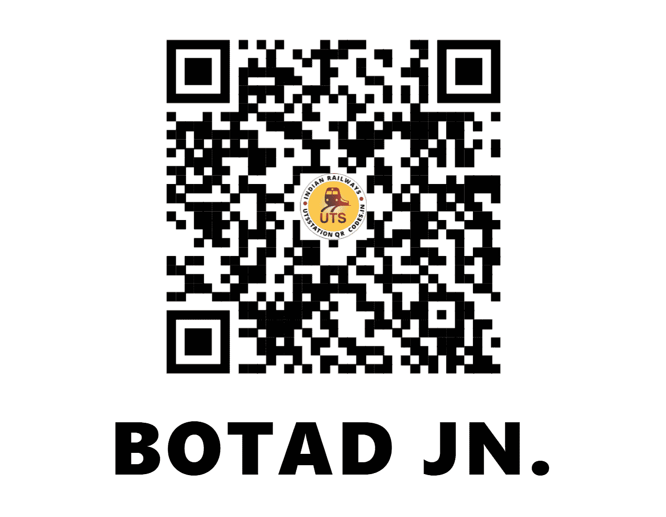 UTS QR Code for BOTAD JN. - BTD - WR (GUJARAT)