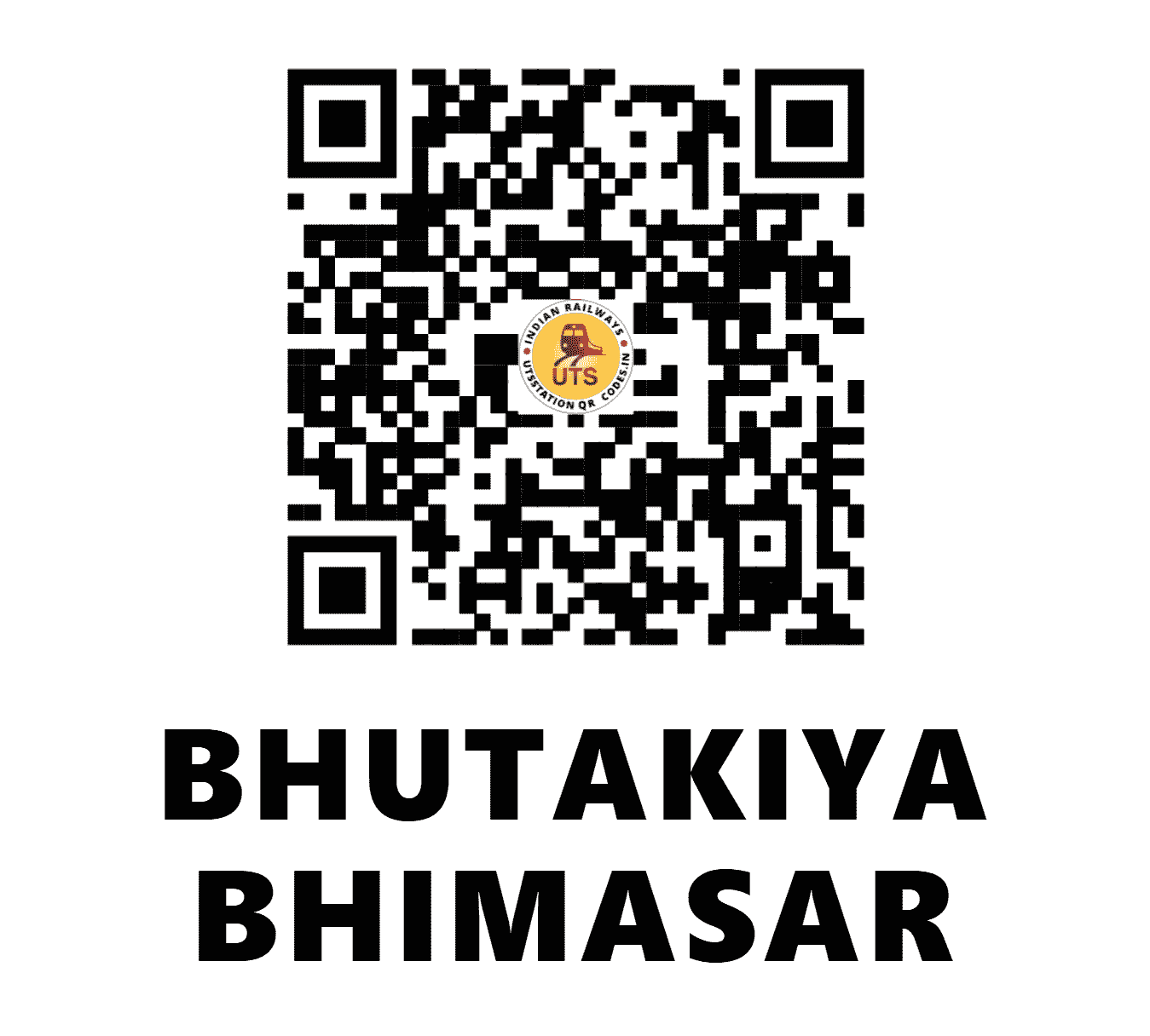UTS QR Code for BHUTAKIYA BHIMASAR - BUBR - WR (GUJARAT)