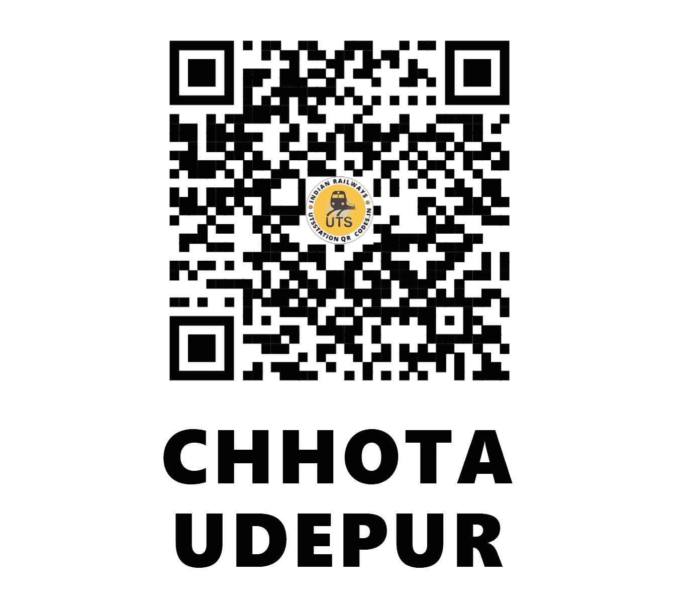 UTS QR Code for CHHOTA UDEPUR - CTD - WR (GUJARAT)