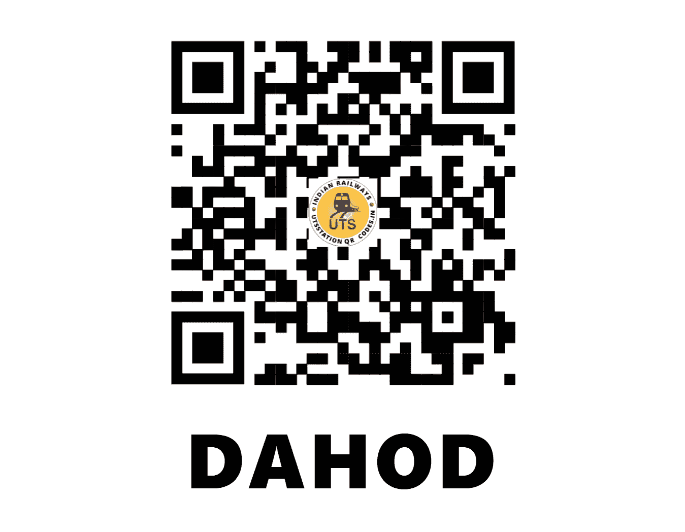 UTS QR Code for DAHOD - DHD - WR (GUJARAT)