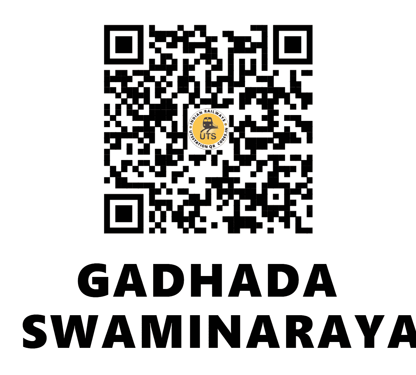 UTS QR Code for GADHADA SWAMINARAYAN - GDSN - WR (GUJARAT)