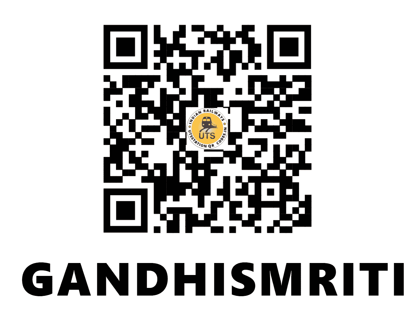 UTS QR Code for GANDHISMRITI - GNST - WR (GUJARAT)
