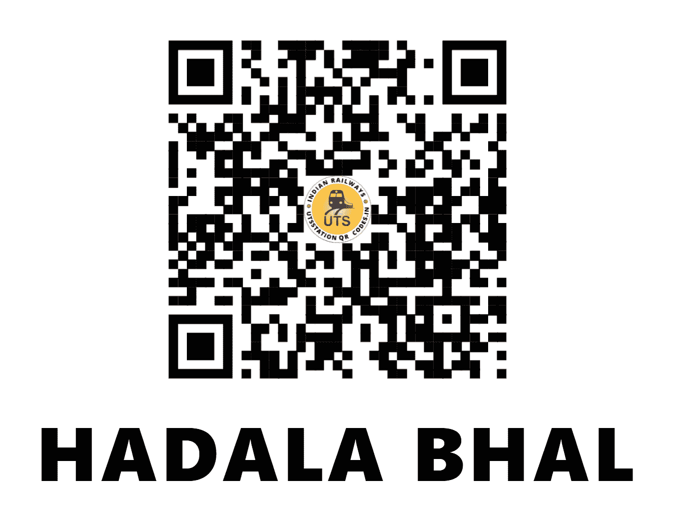 UTS QR Code for HADALA BHAL - HLB - WR (GUJARAT)
