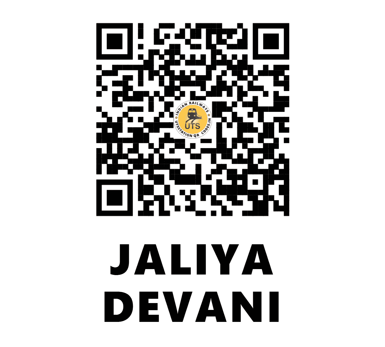 UTS QR Code for JALIYA DEVANI - JALD - WR (GUJARAT)