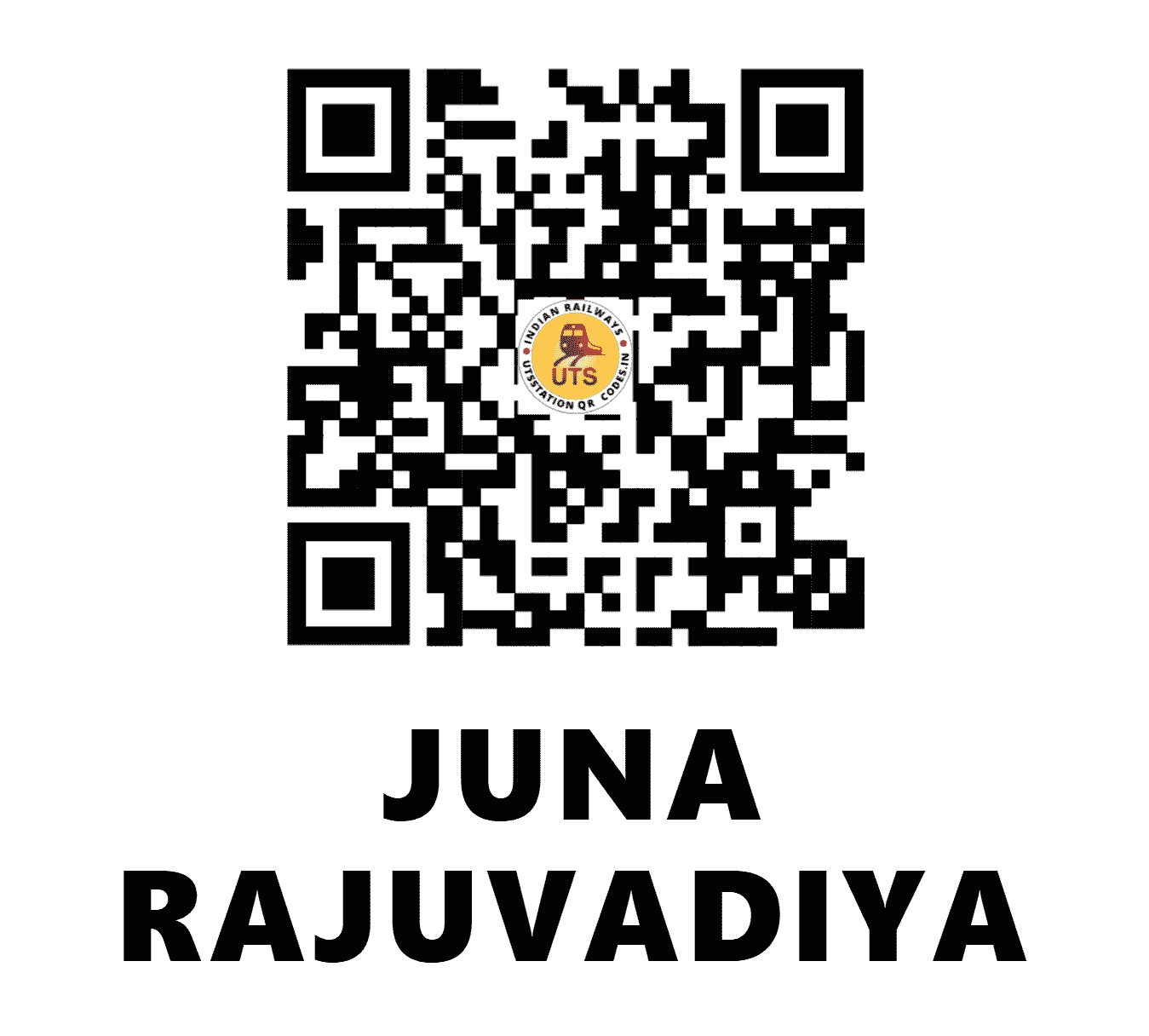 UTS QR Code for JUNA RAJUVADIYA - JRV - WR (GUJARAT)