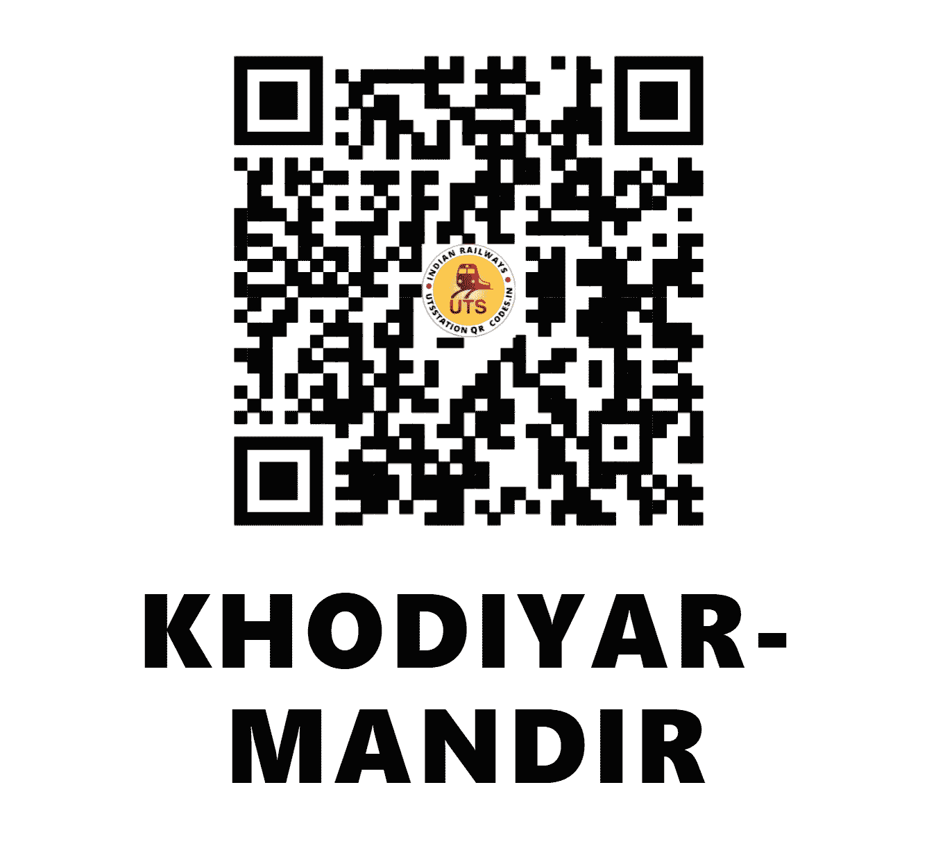 UTS QR Code for KHODIYAR-MANDIR - KDMR - WR (GUJARAT)