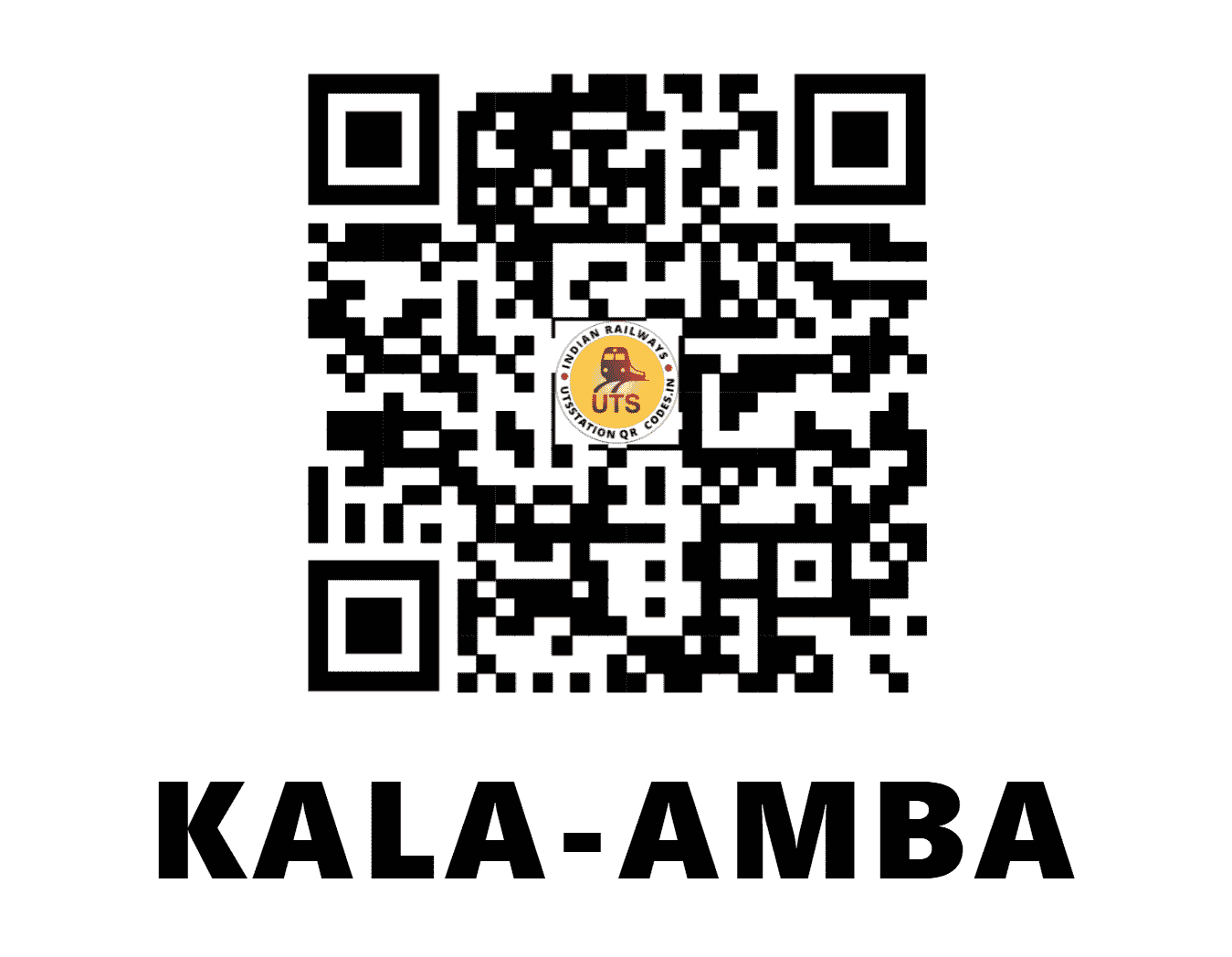 UTS QR Code for KALA-AMBA - KMB - WR (GUJARAT)