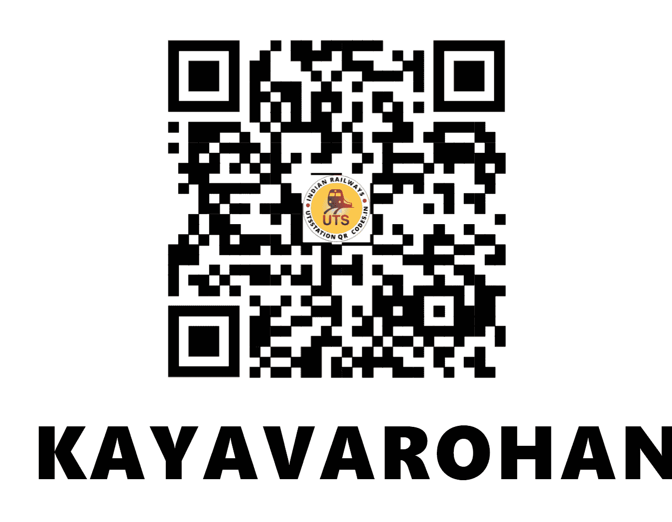 UTS QR Code for KAYAVAROHAN - KV - WR (GUJARAT)