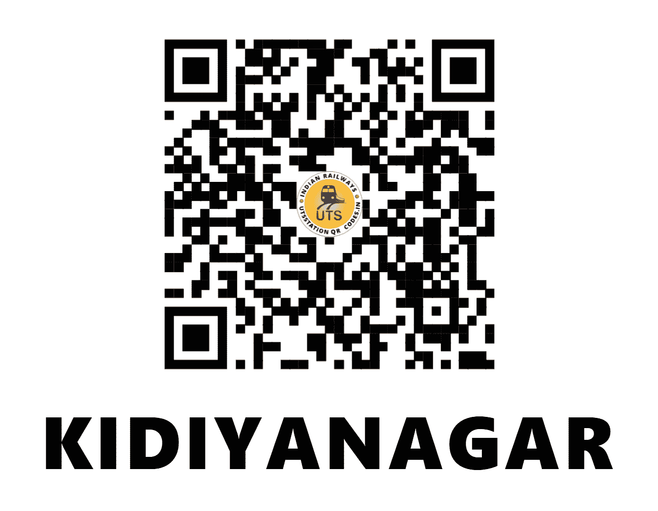 UTS QR Code for KIDIYANAGAR - KYG - WR (GUJARAT)