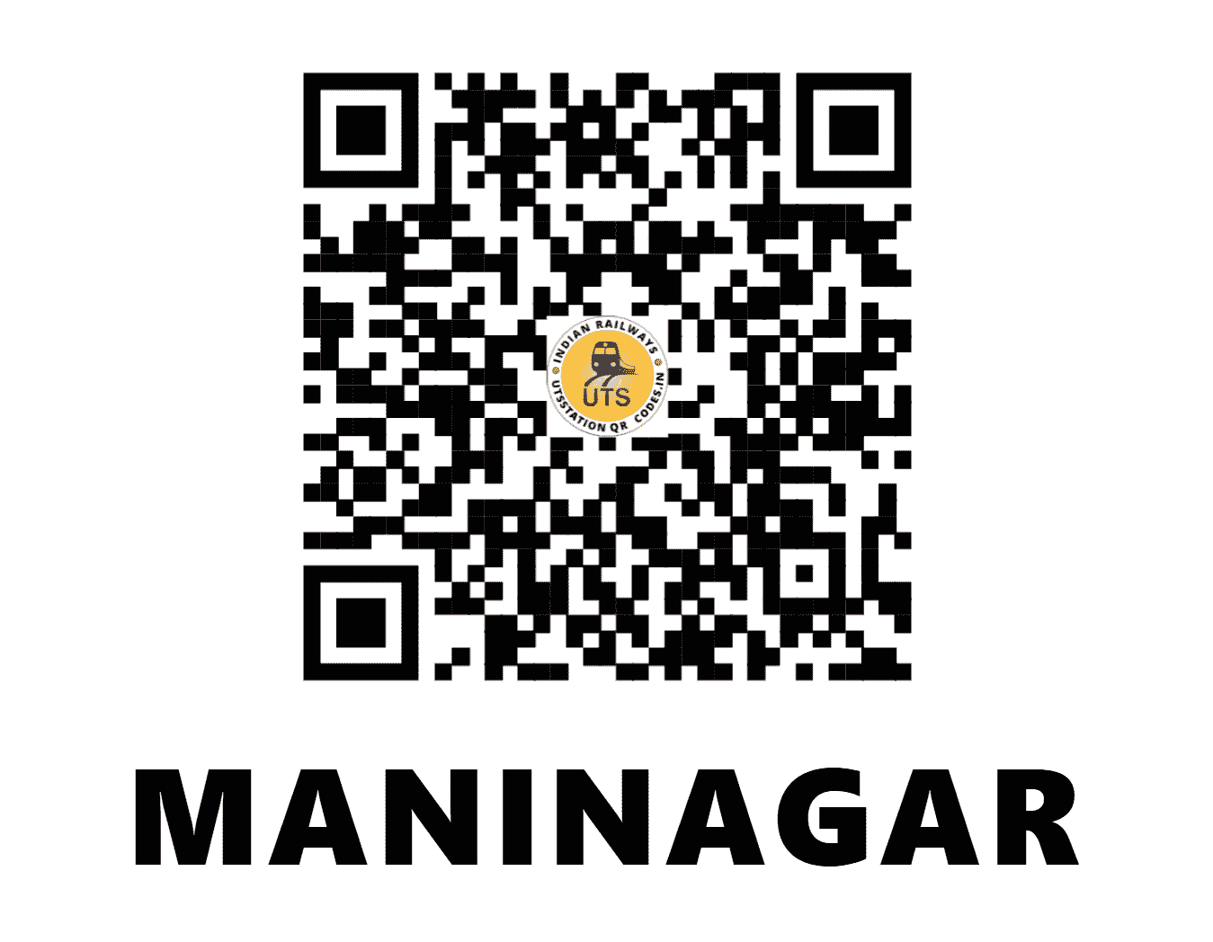 UTS QR Code for MANINAGAR - MAN - WR (GUJARAT)