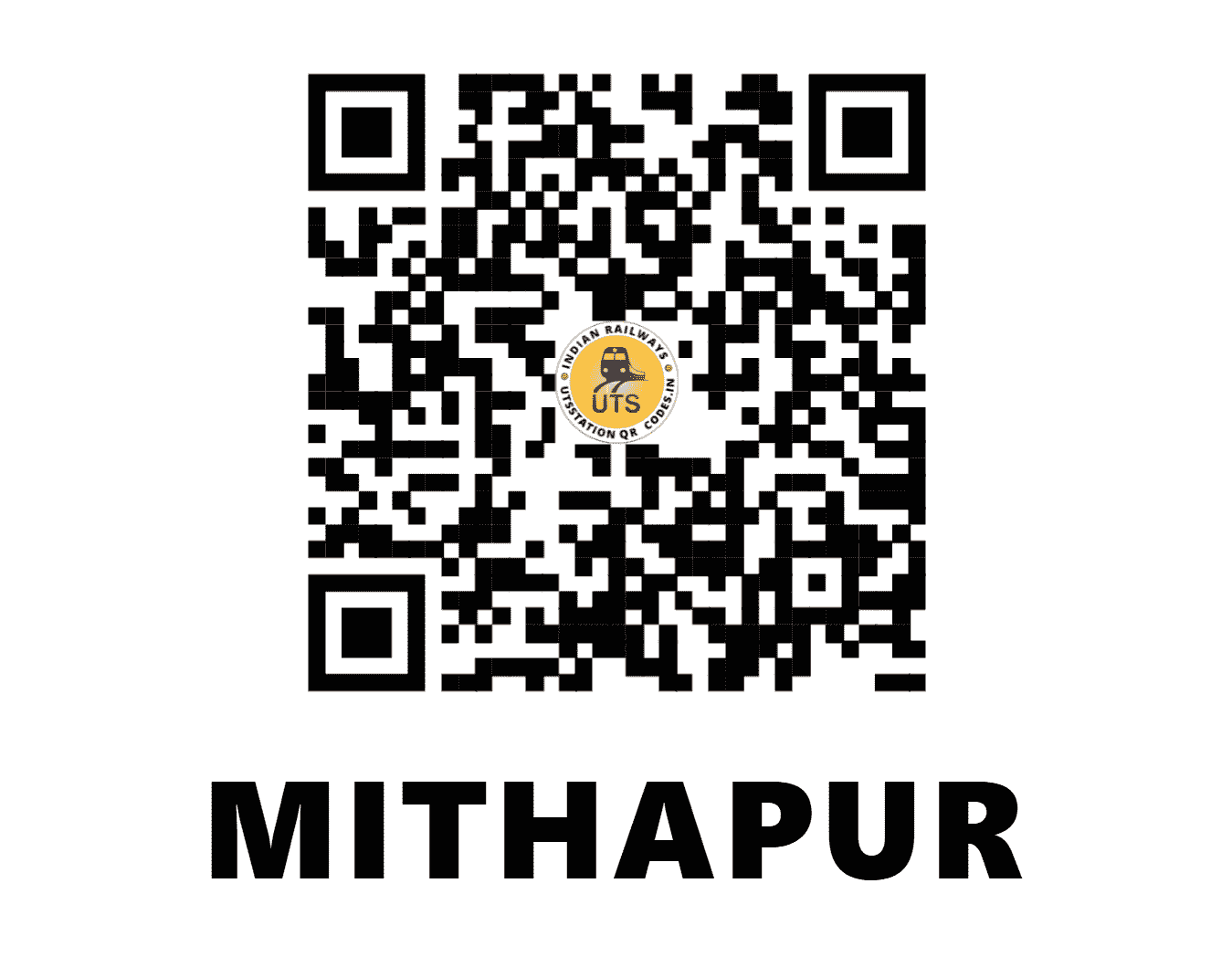 UTS QR Code for MITHAPUR - MTHP - WR (GUJARAT)