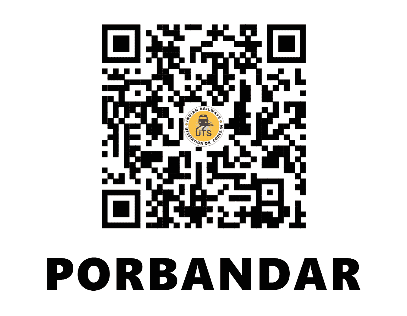 UTS QR Code for PORBANDAR - PBR - WR (GUJARAT)
