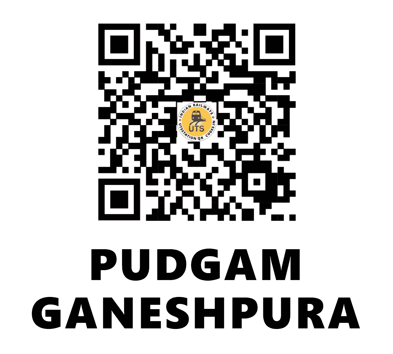 UTS QR Code for PUDGAM GANESHPURA - PDGP - WR (GUJARAT)