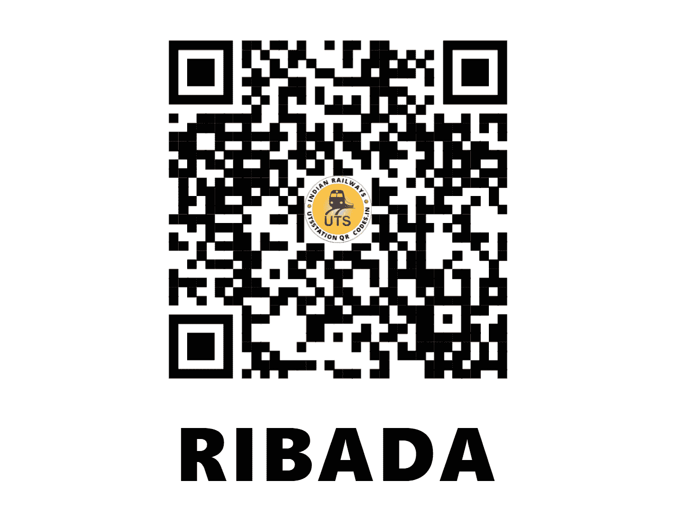 UTS QR Code for RIBADA - RBR - WR (GUJARAT)