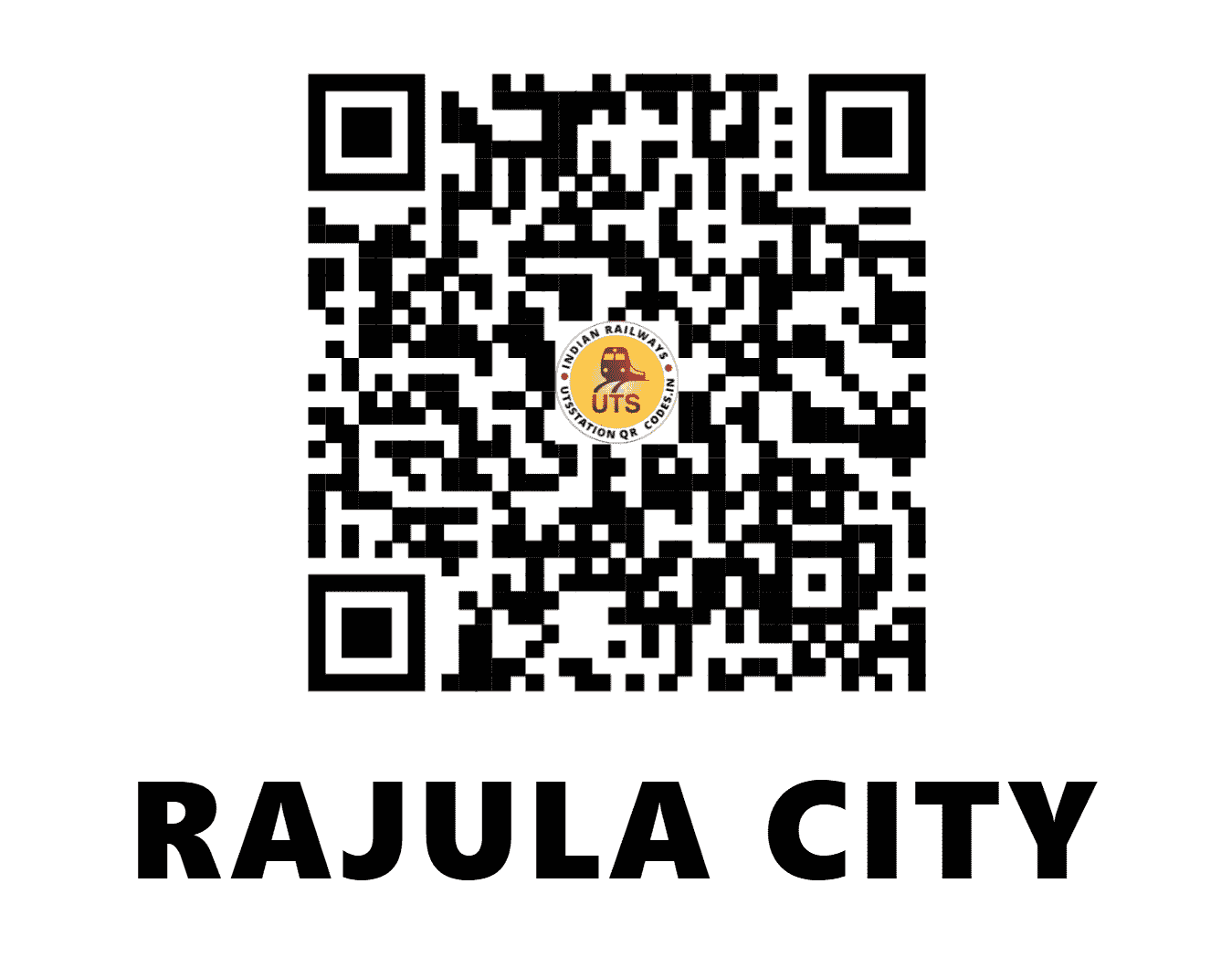 UTS QR Code for RAJULA CITY - RJU - WR (GUJARAT)