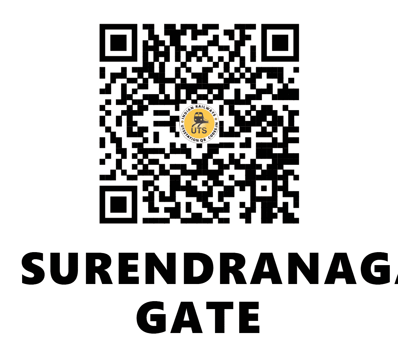 UTS QR Code for SURENDRANAGAR GATE - SRGT - WR (GUJARAT)