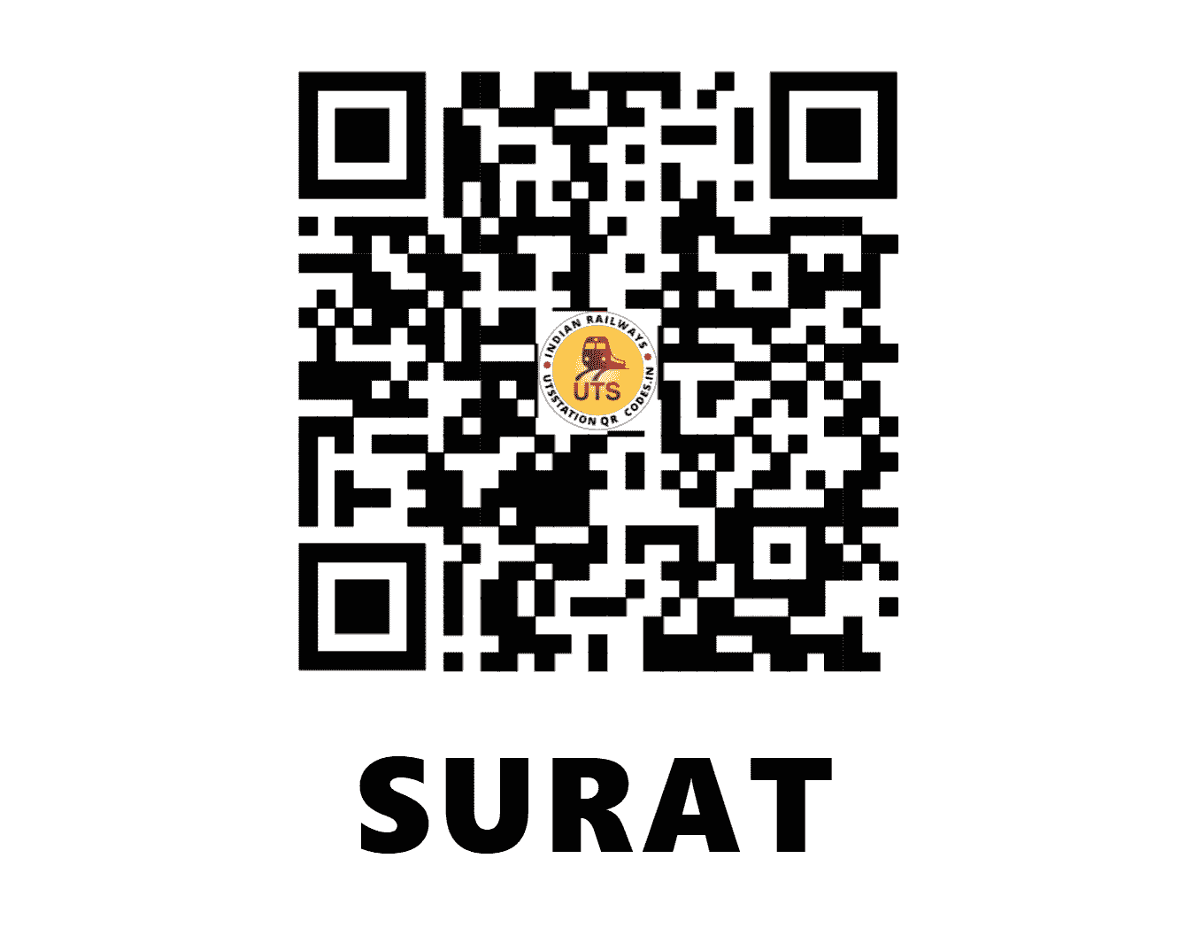 UTS QR Code for SURAT - ST - WR (GUJARAT)
