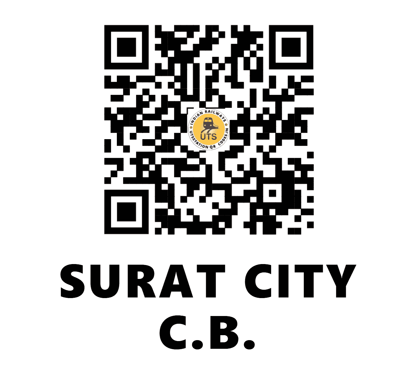 UTS QR Code for SURAT CITY C.B. - STCB - WR (GUJARAT)