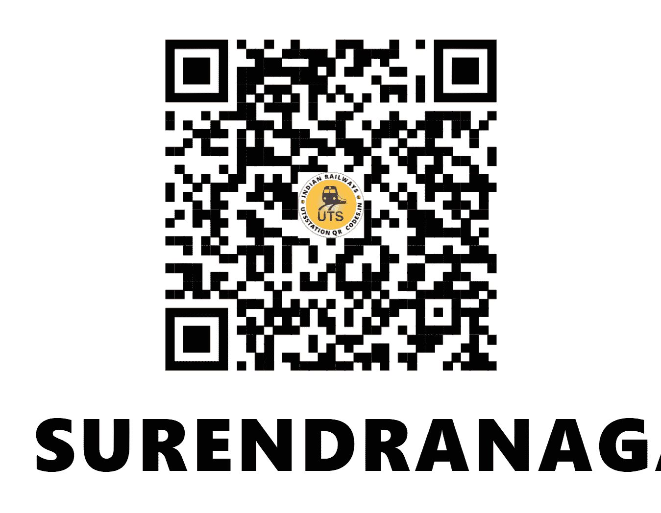 UTS QR Code for SURENDRANAGAR - SUNR - WR (GUJARAT)