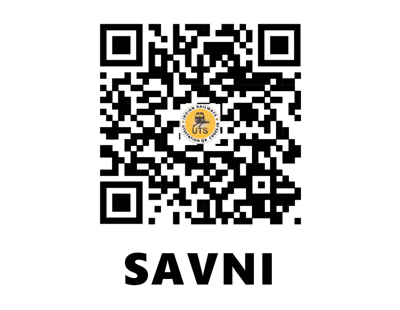 UTS QR Code for SAVNI - SVB - WR (GUJARAT)