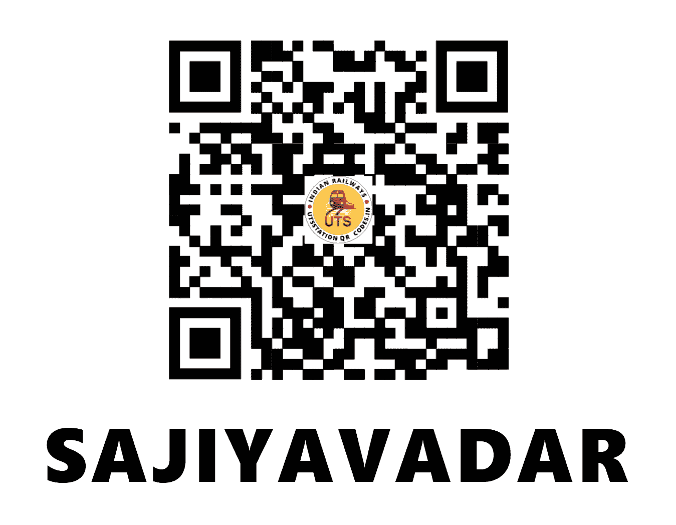 UTS QR Code for SAJIYAVADAR - SVJ - WR (GUJARAT)