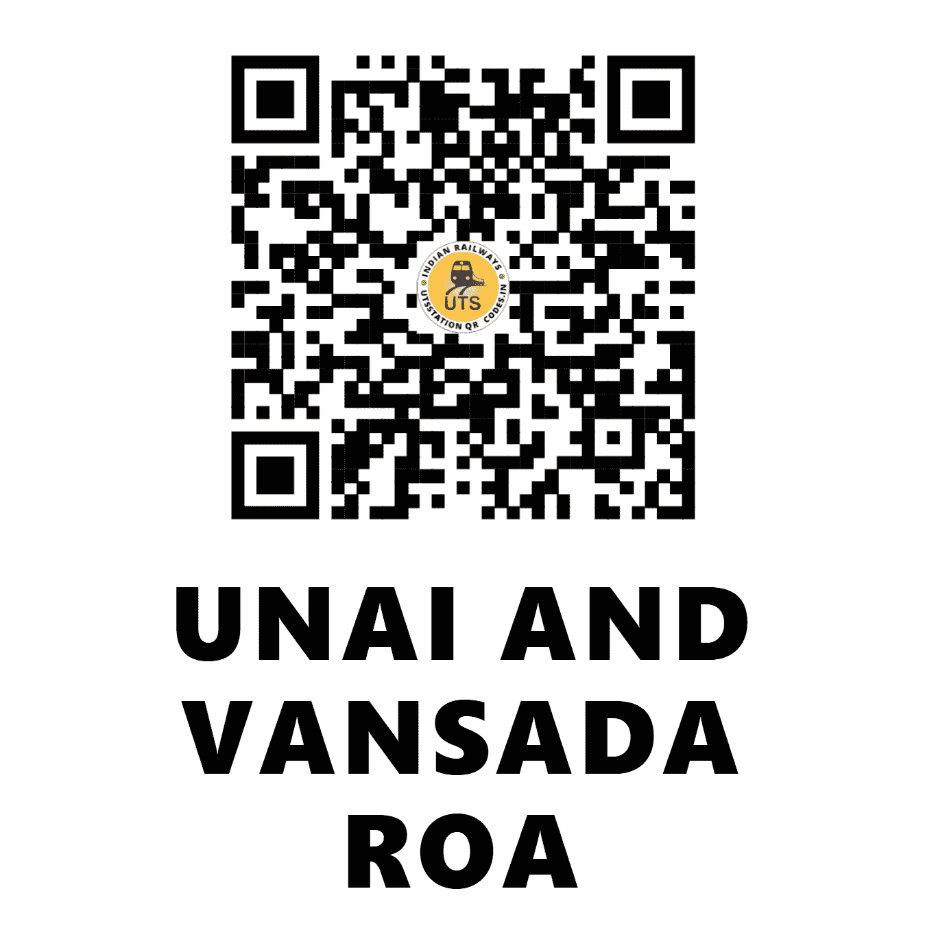 UTS QR Code for UNAI AND VANSADA ROA - UNI - WR (GUJARAT)