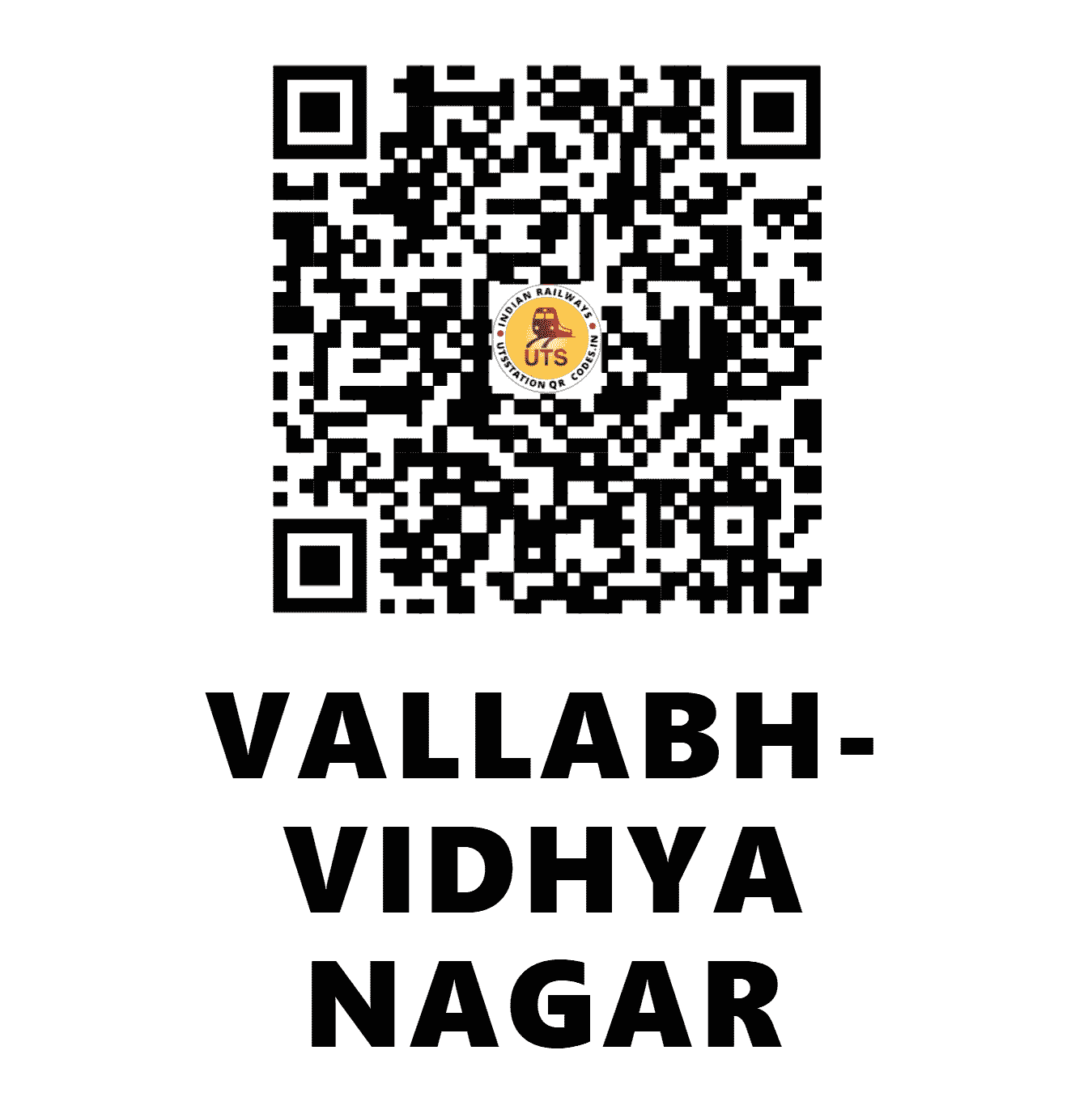 UTS QR Code for VALLABH-VIDHYA NAGAR - VLYN - WR (GUJARAT)