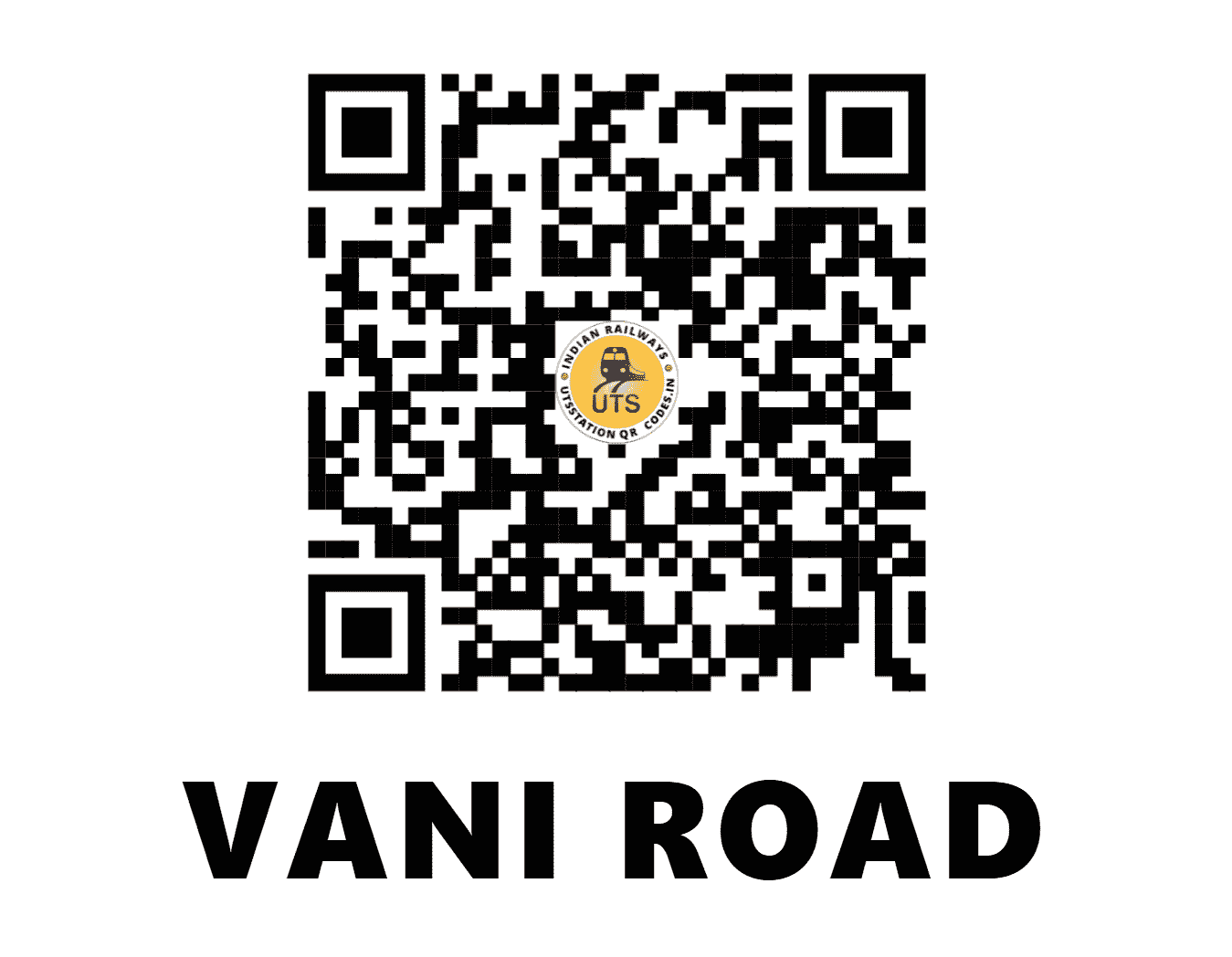 UTS QR Code for VANI ROAD - VNRD - WR (GUJARAT)