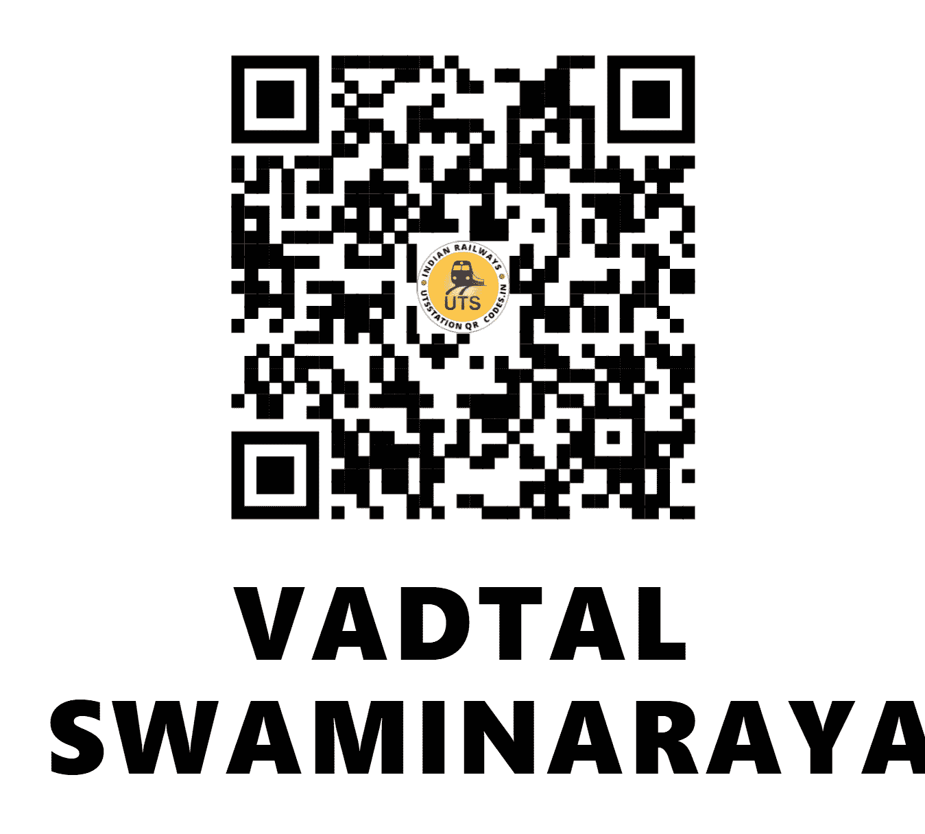 UTS QR Code for VADTAL SWAMINARAYAN - VTL - WR (GUJARAT)