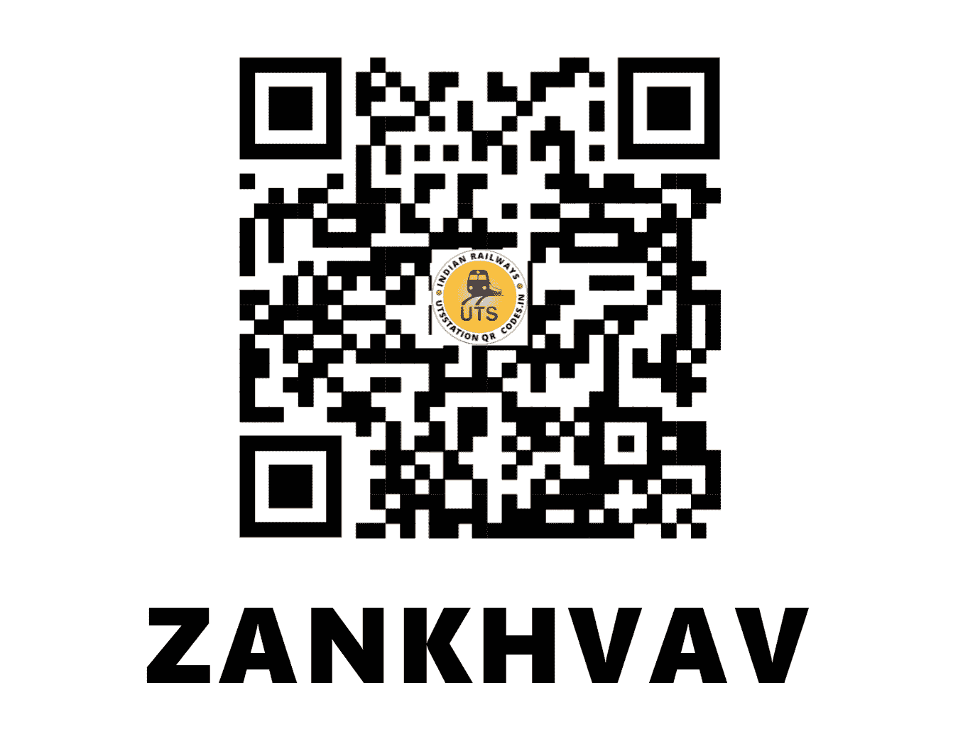 UTS QR Code for ZANKHVAV - ZKV - WR (GUJARAT)