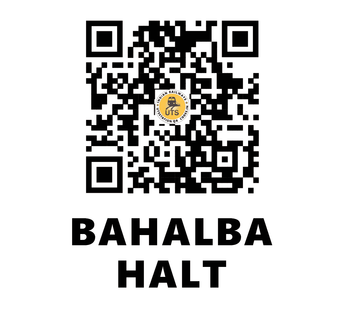 UTS QR Code for BAHALBA HALT - BABH - NR (HARYANA)