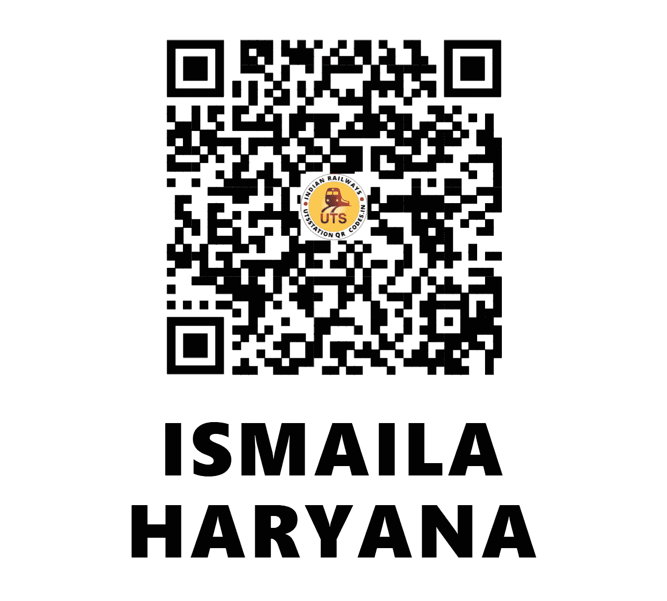 UTS QR Code for ISMAILA HARYANA - ISM - NR (HARYANA)