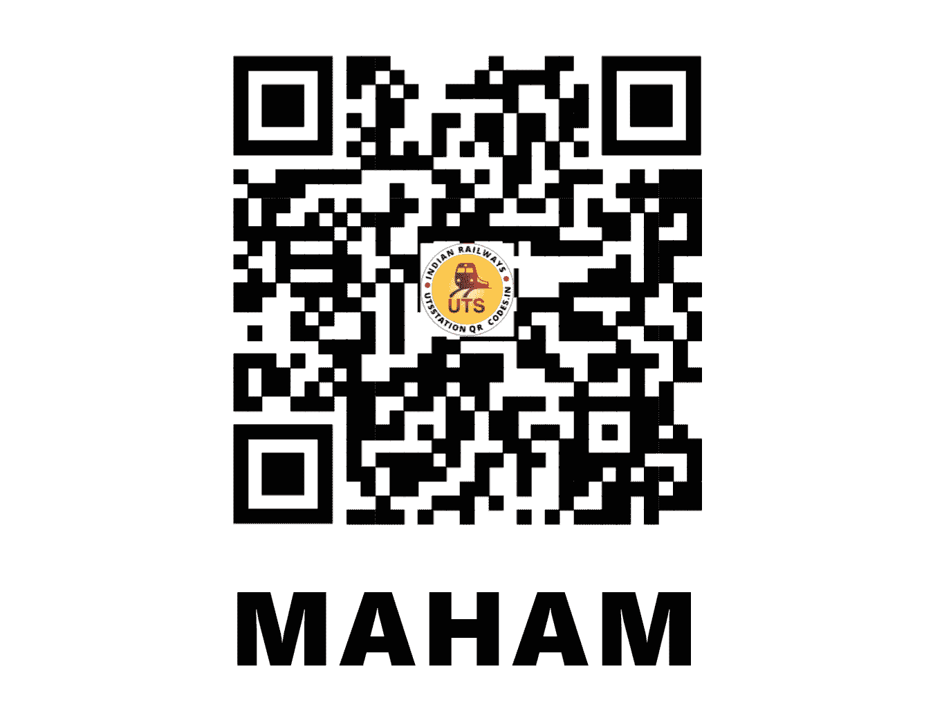 UTS QR Code for MAHAM - MAHM - NR (HARYANA)