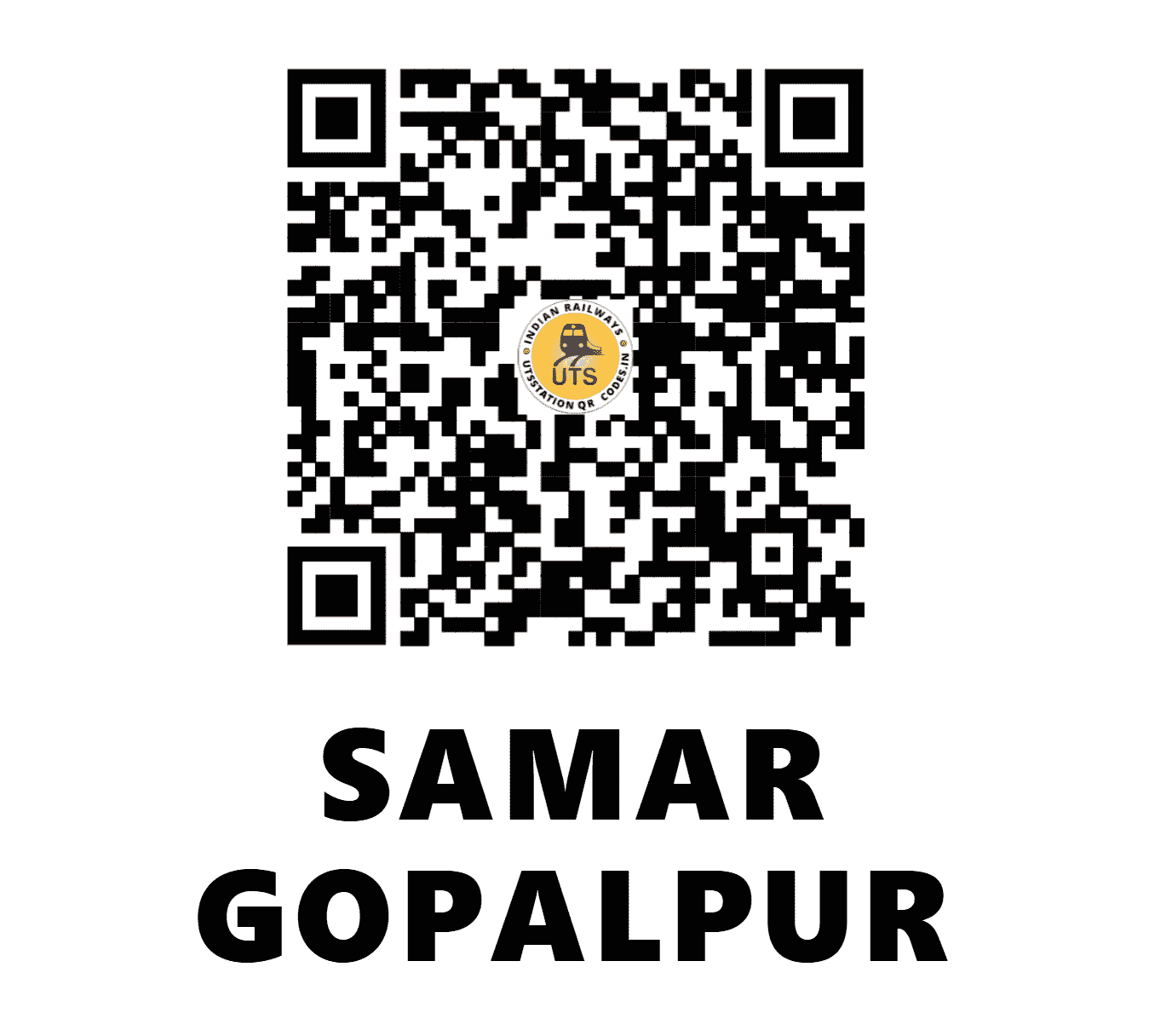 UTS QR Code for SAMAR GOPALPUR - SMF - NR (HARYANA)