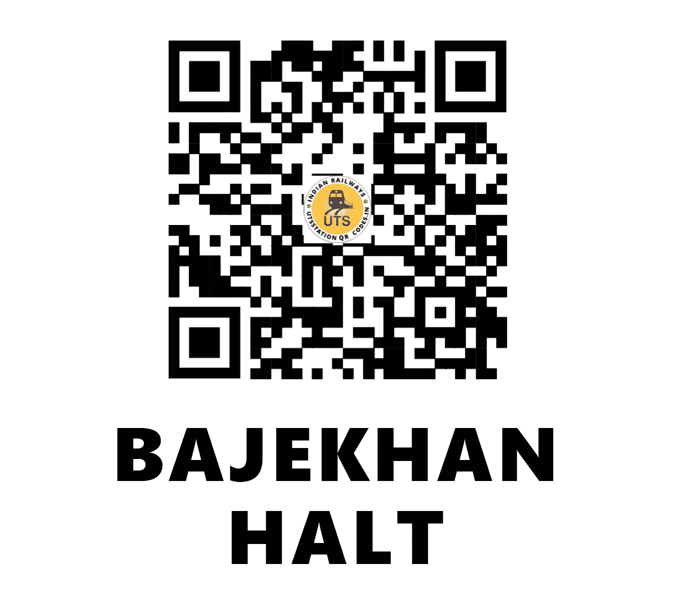 UTS QR Code for BAJEKHAN HALT - BJKN - NW (HARYANA)