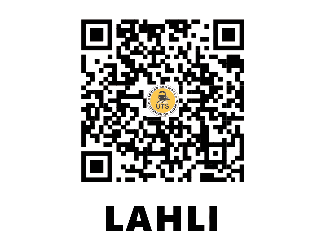 UTS QR Code for LAHLI - LHLL - NW (HARYANA)
