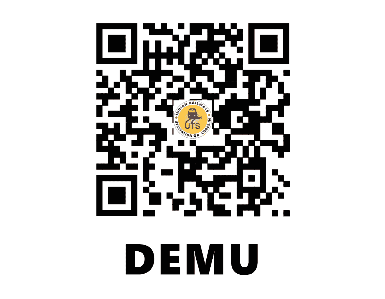 UTS QR Code for DEMU - DEMU - EC (JHARKHAND)