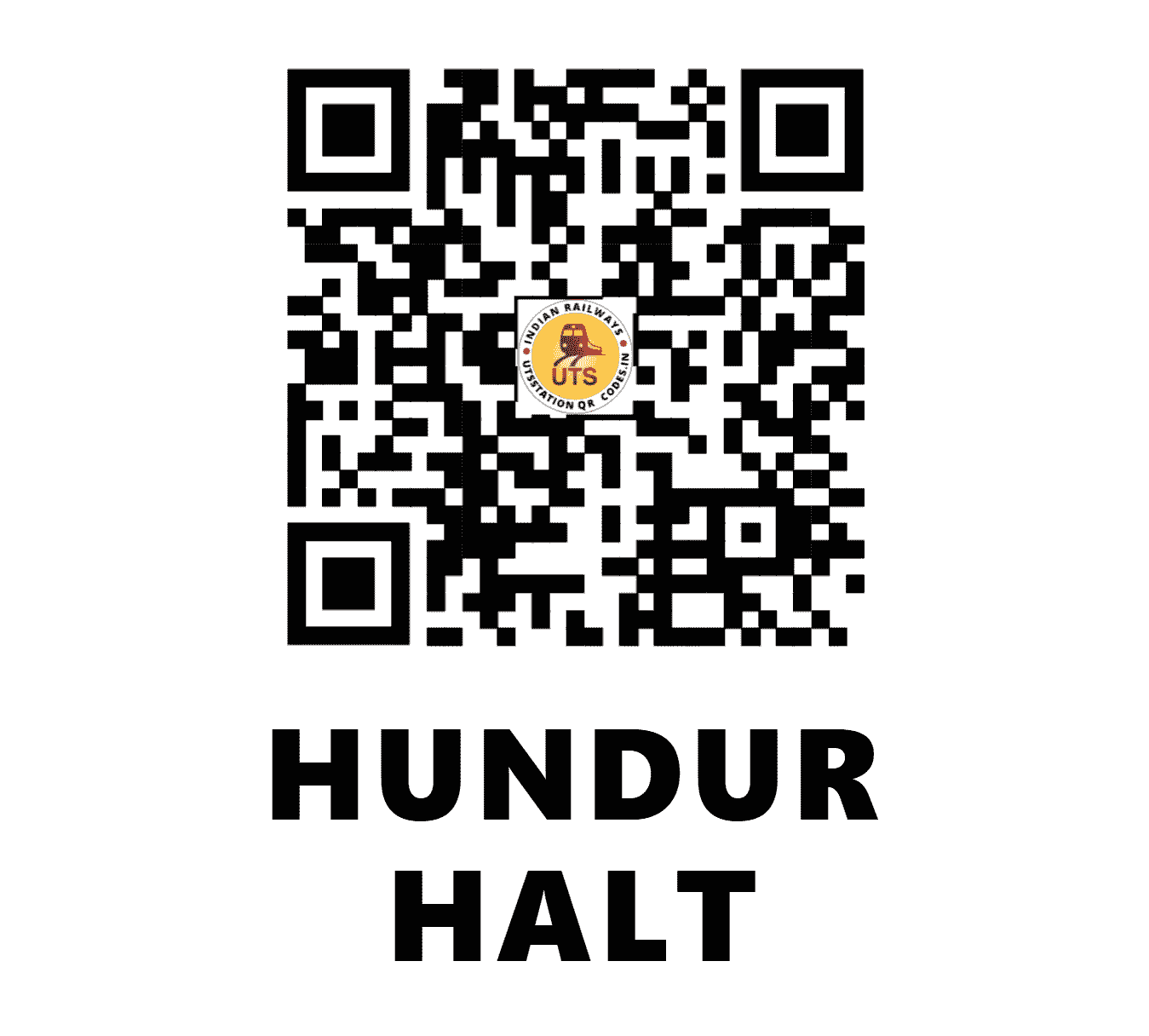 UTS QR Code for HUNDUR HALT - HUDU - EC (JHARKHAND)