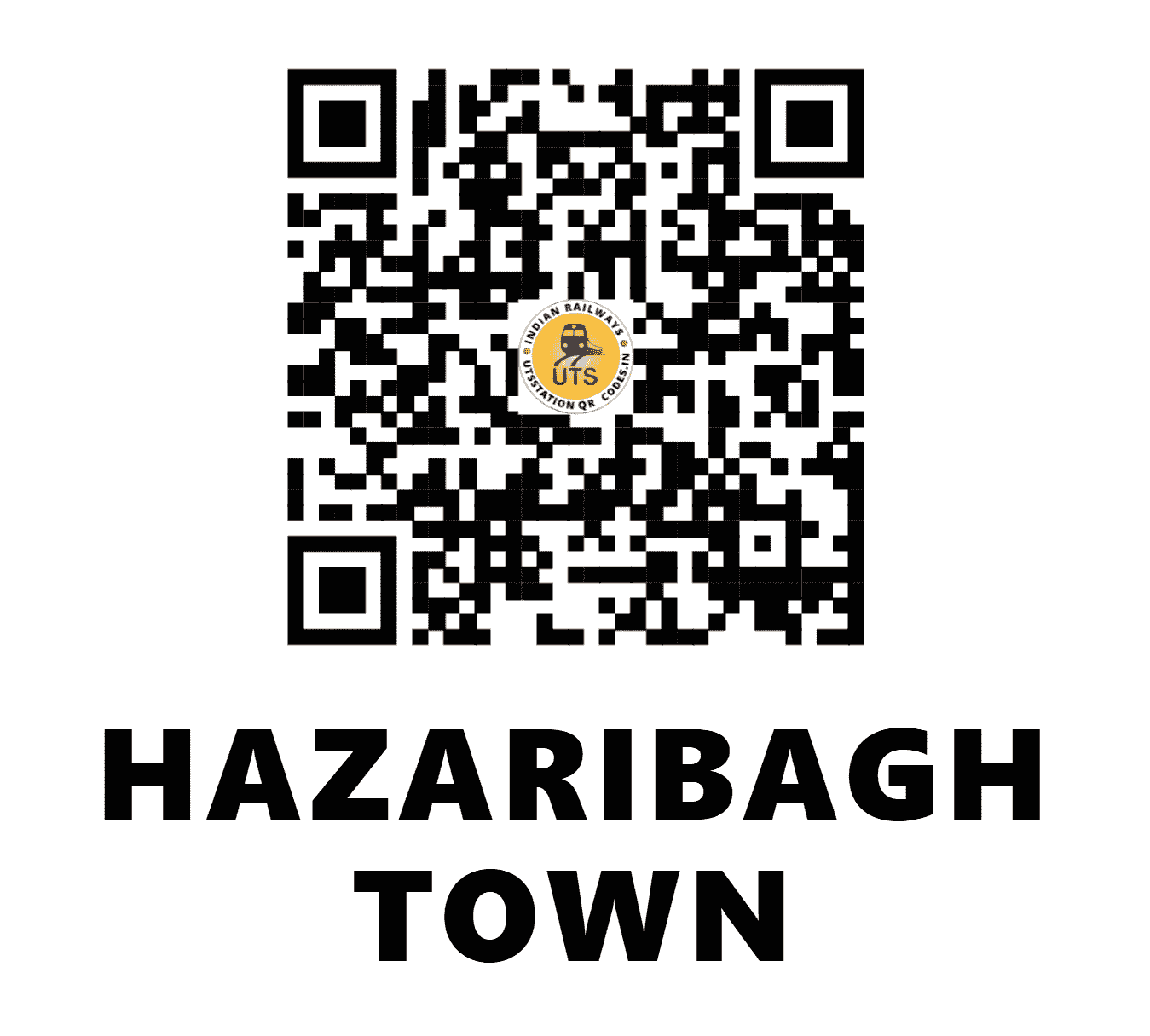 UTS QR Code for HAZARIBAGH TOWN - HZBN - EC (JHARKHAND)