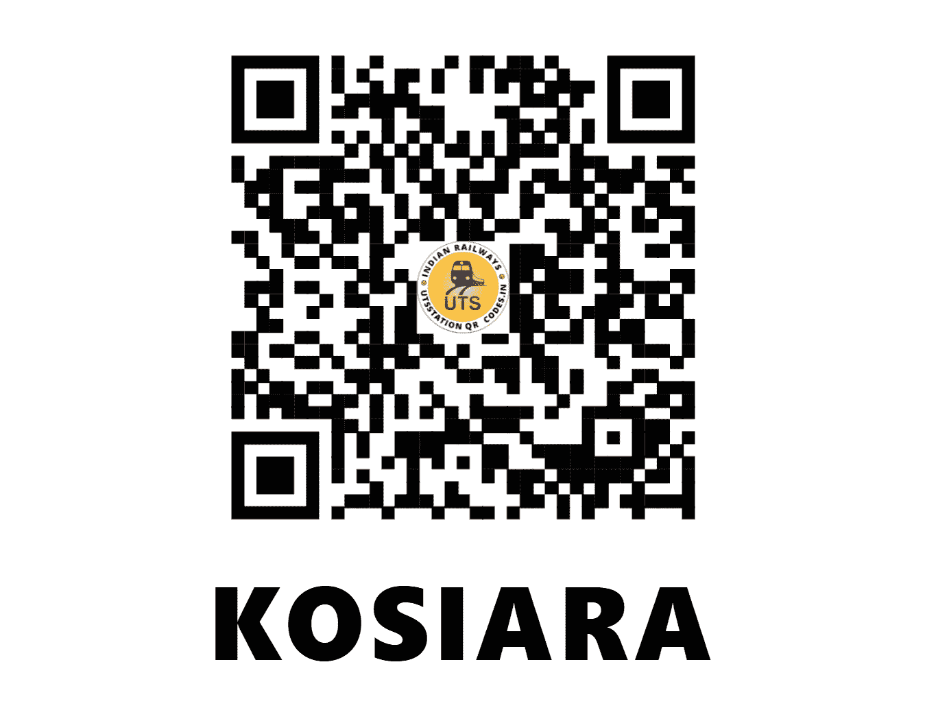 UTS QR Code for KOSIARA - KVQ - EC (JHARKHAND)