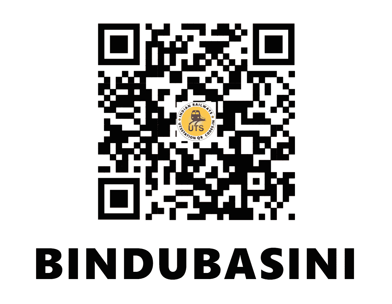 UTS QR Code for BINDUBASINI - BDBS - ER (JHARKHAND)