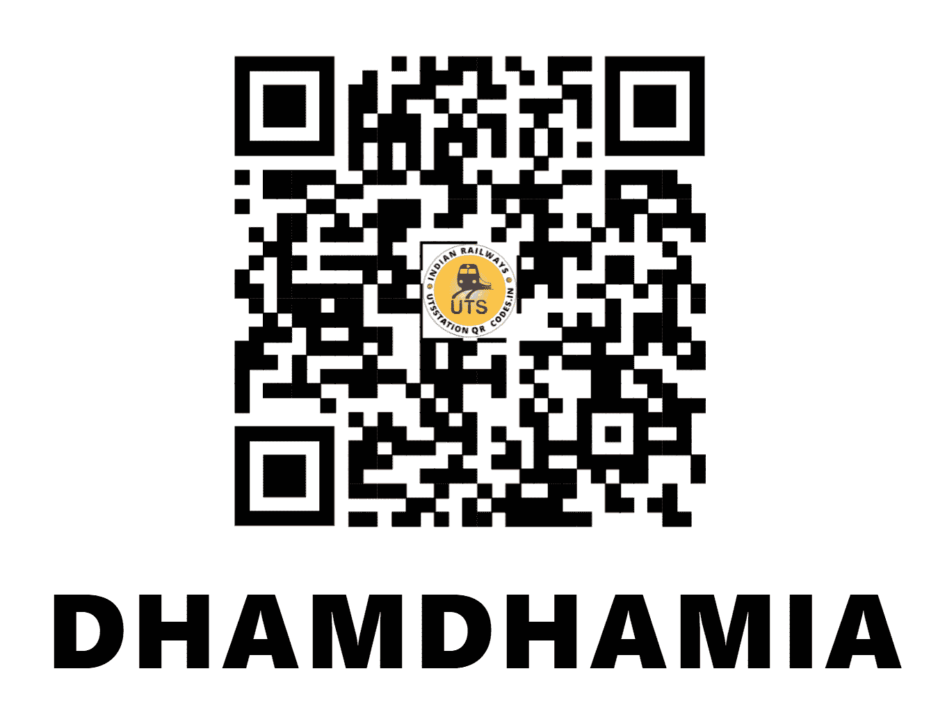 UTS QR Code for DHAMDHAMIA - DDX - ER (JHARKHAND)