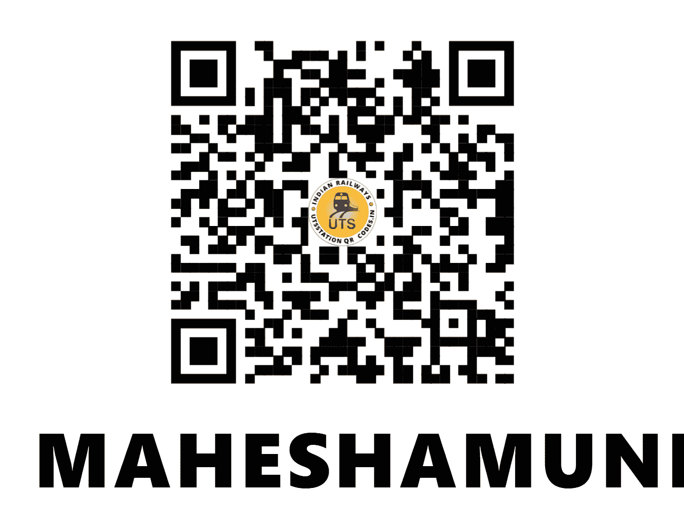 UTS QR Code for MAHESHAMUNDA - MMD - ER (JHARKHAND)