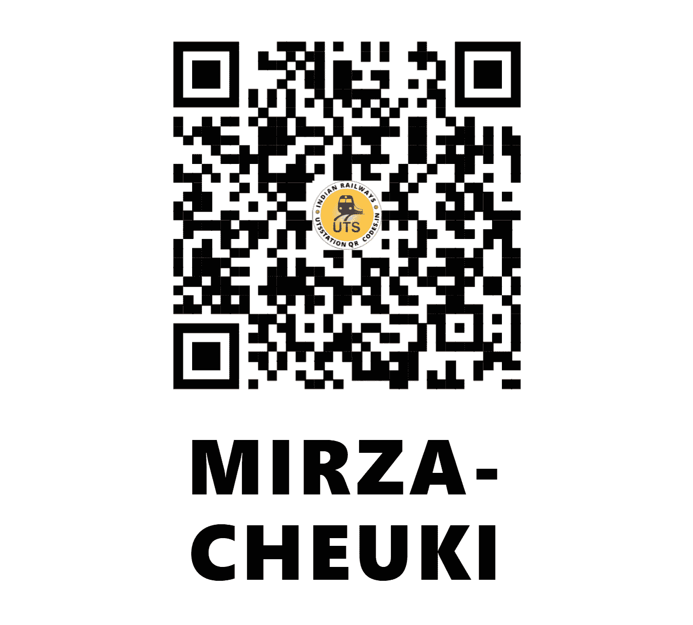 UTS QR Code for MIRZA-CHEUKI - MZC - ER (JHARKHAND)