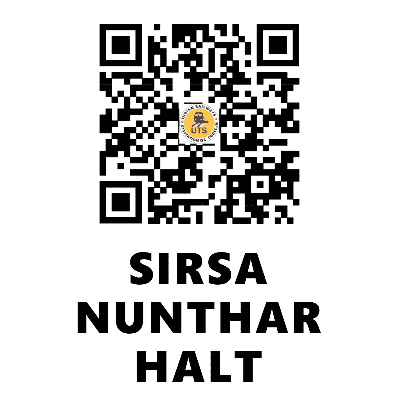 UTS QR Code for SIRSA NUNTHAR HALT - SSNT - ER (JHARKHAND)