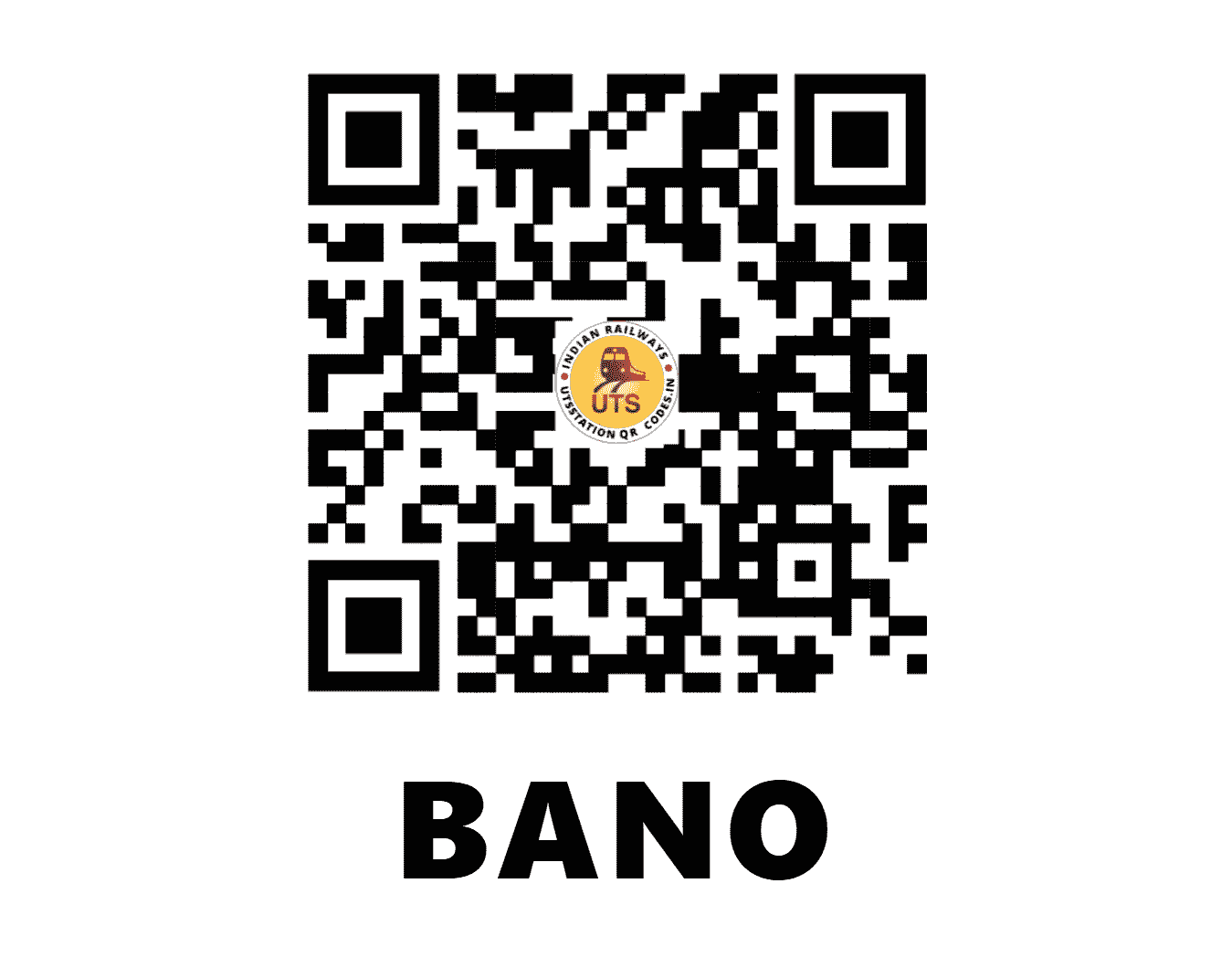 UTS QR Code for BANO - BANO - SE (JHARKHAND)
