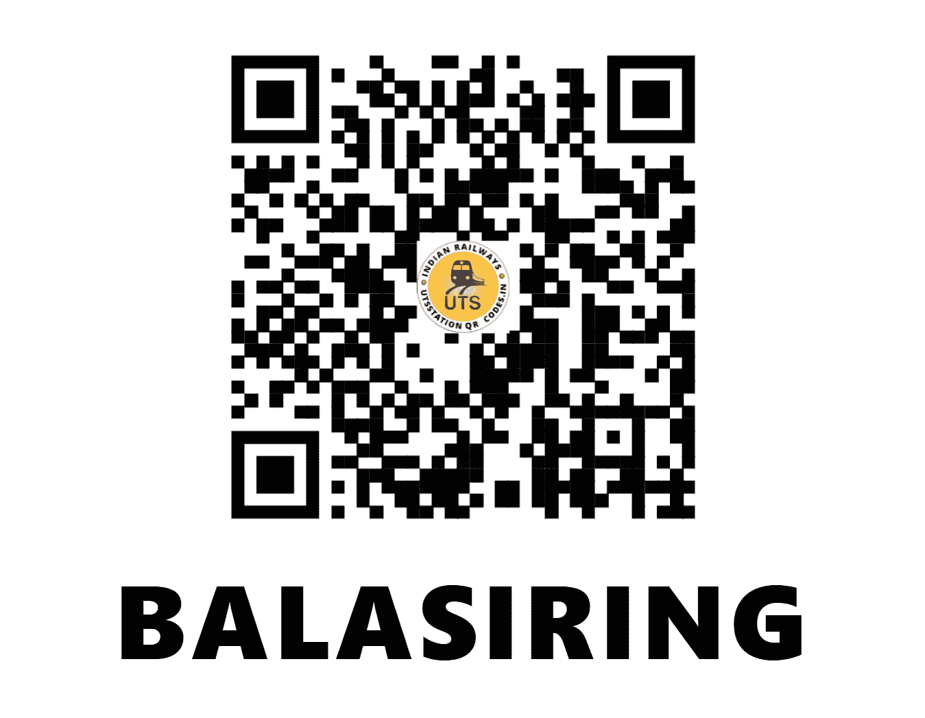 UTS QR Code for BALASIRING - BLRG - SE (JHARKHAND)