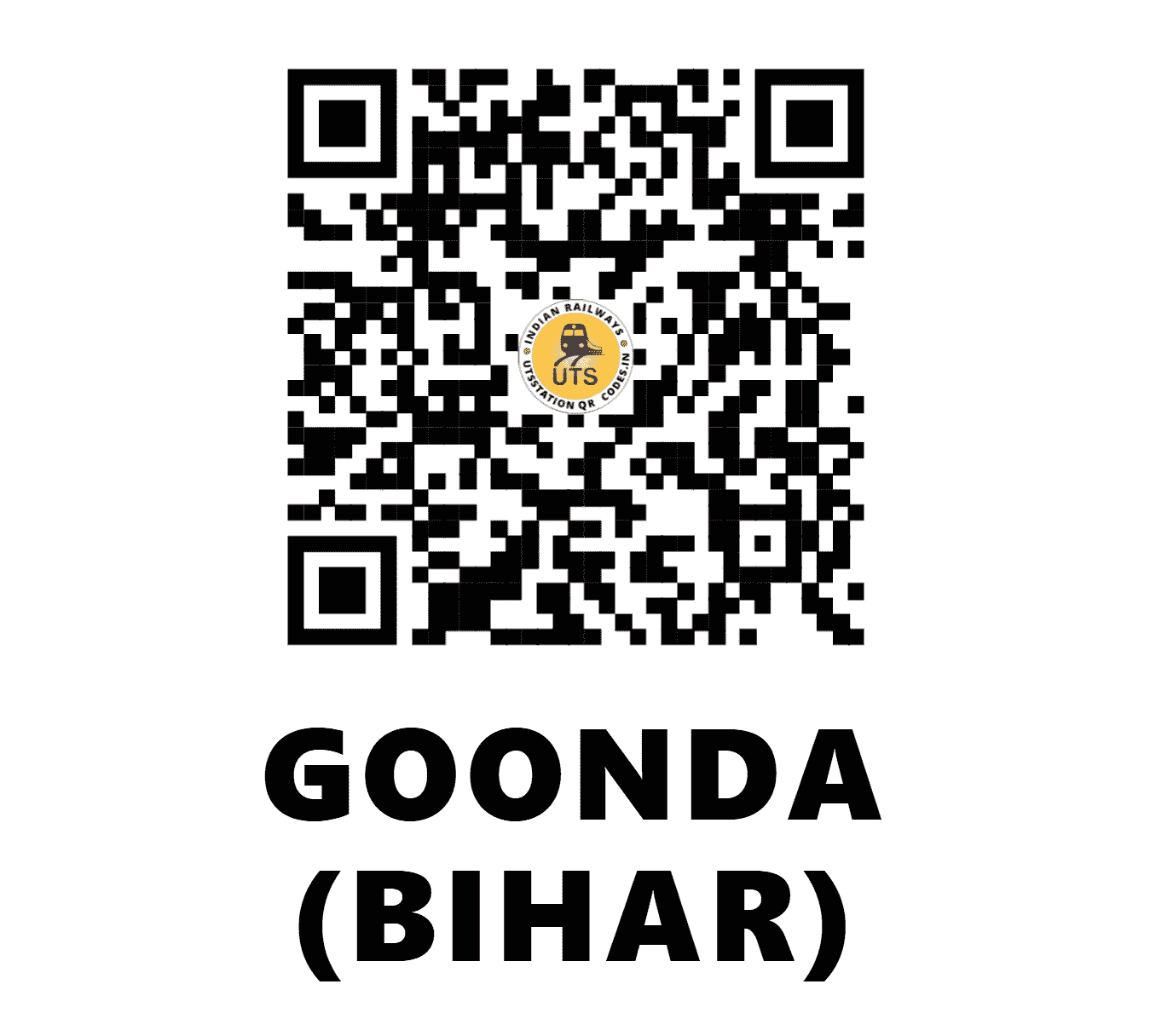UTS QR Code for GOONDA (BIHAR) - GDBR - SE (JHARKHAND)
