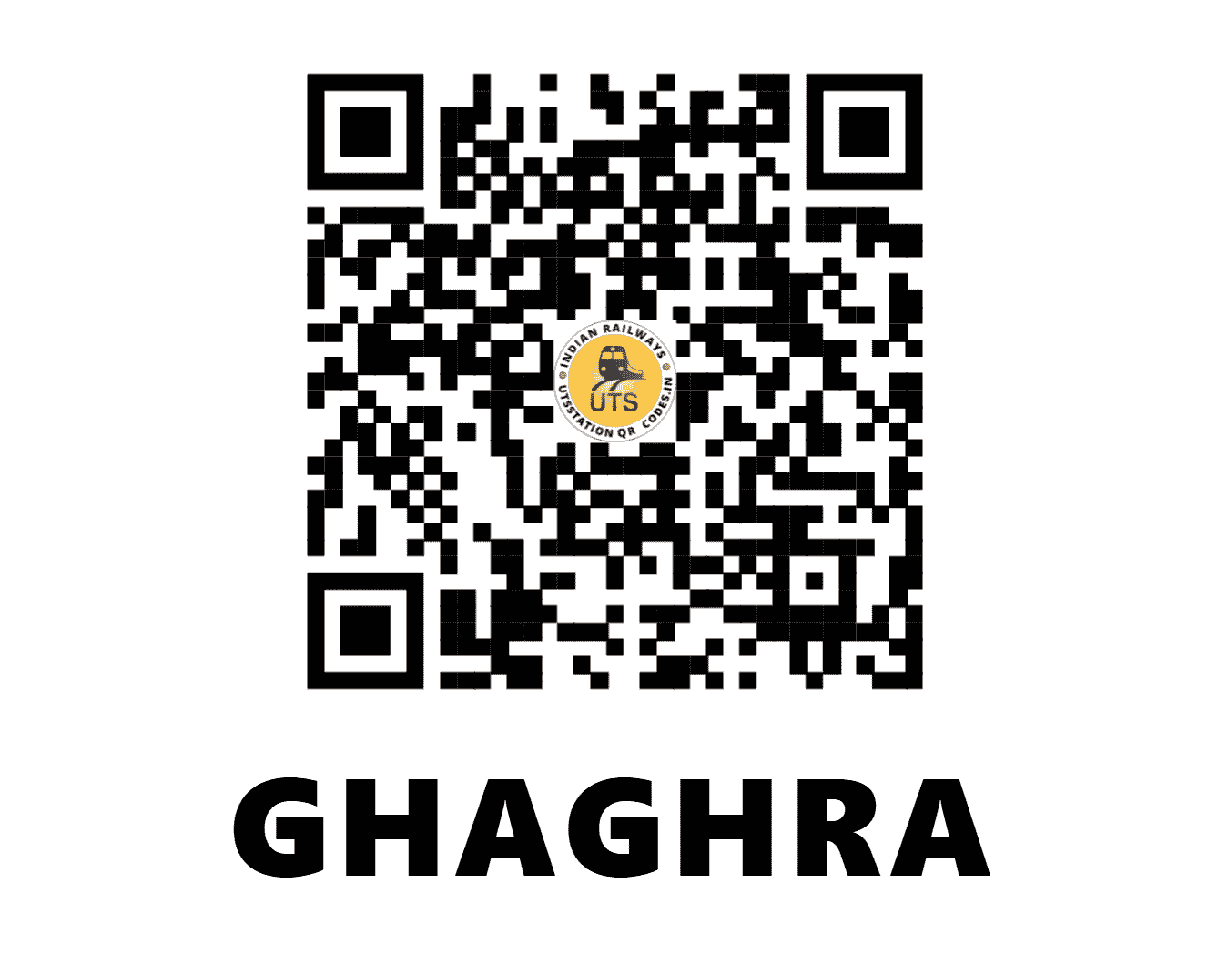 UTS QR Code for GHAGHRA - GHAA - SE (JHARKHAND)
